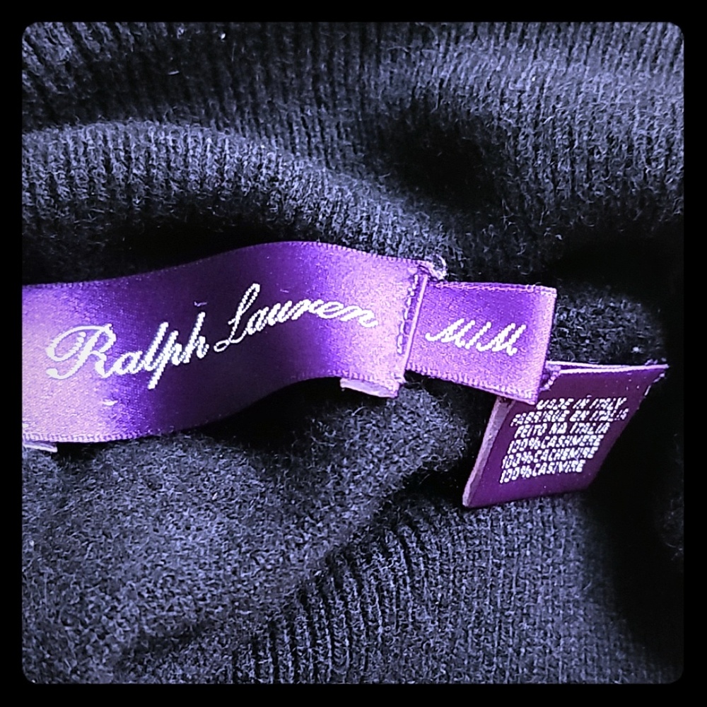 Ralph Lauren Purple Label Black Cashmere Turtleneck Sweater